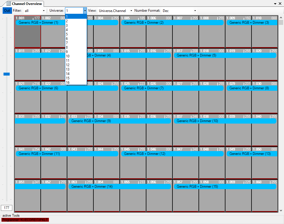 Many Channels for Many Fixtures